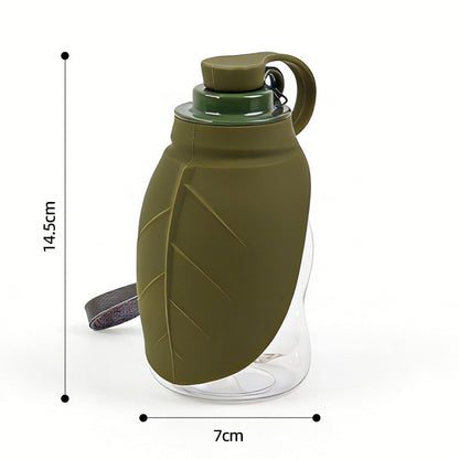 Pawlyn silicone water bottle expanded and filled with water